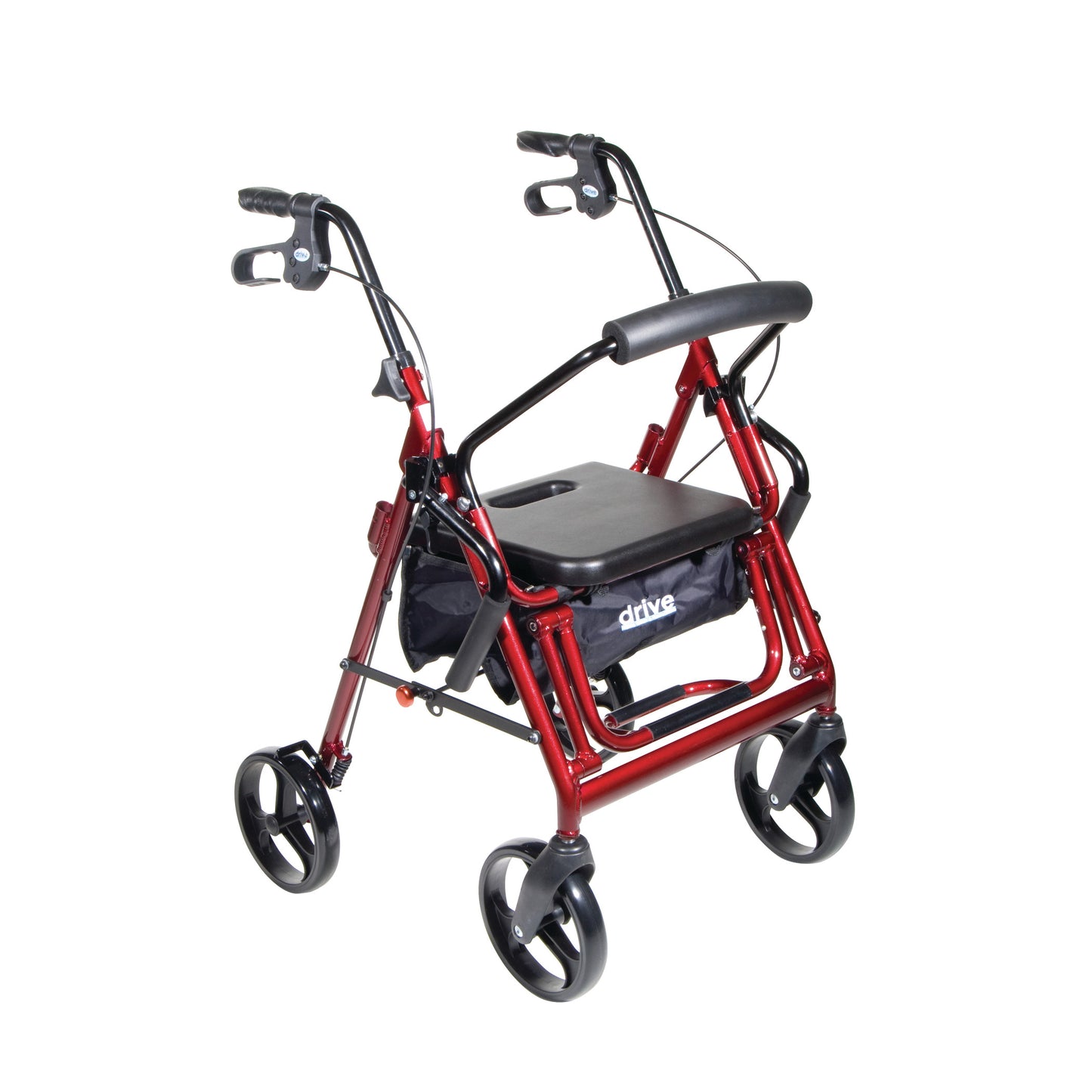 Duet Transport Chair and Rollator, Burgundy