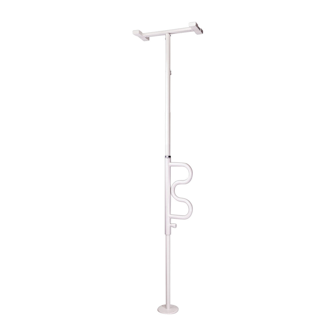 Security Pole and Curve Grab Bar, White