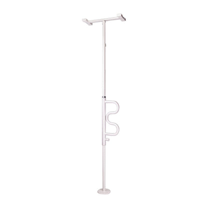 Security Pole and Curve Grab Bar, White