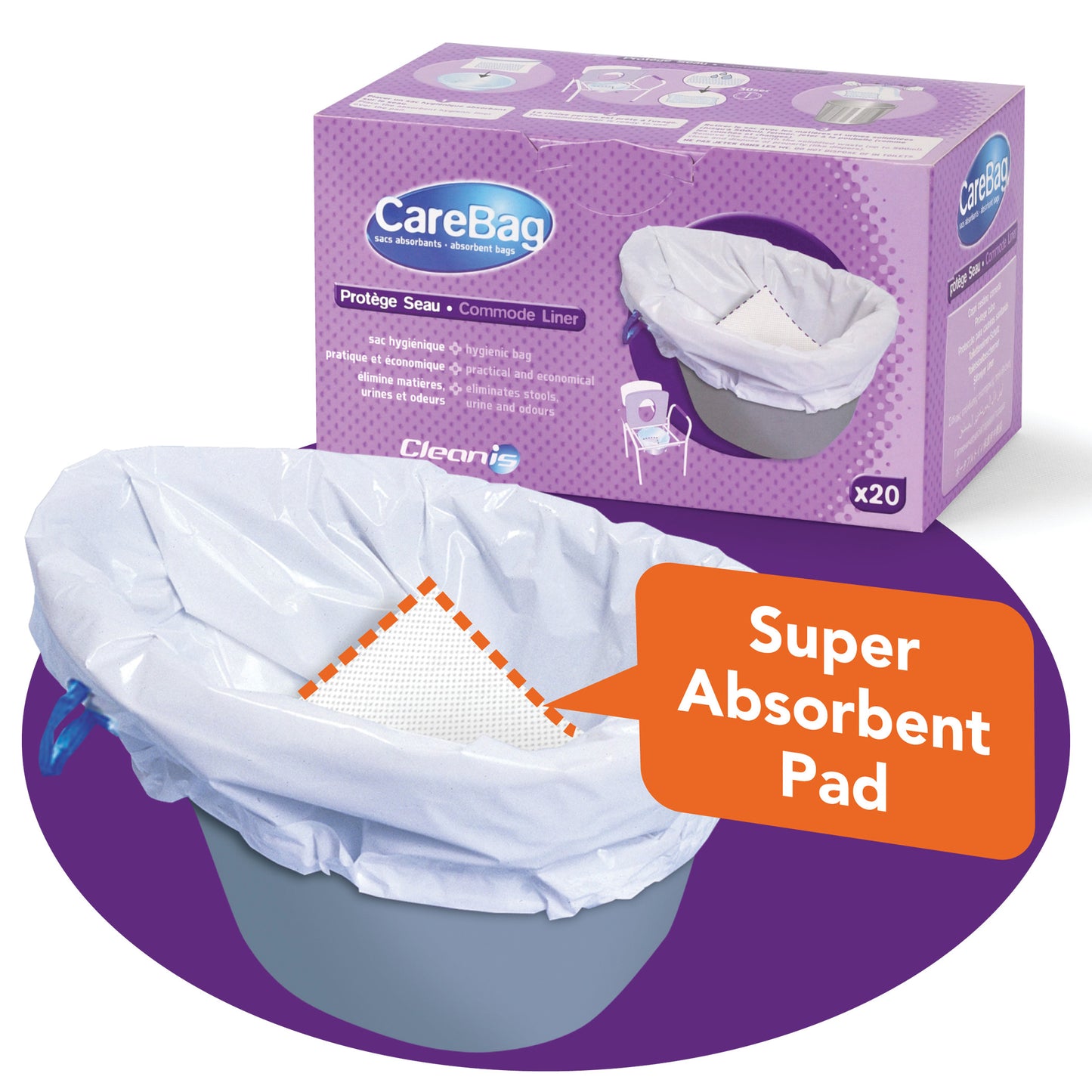 Commode Liner, 20/Box