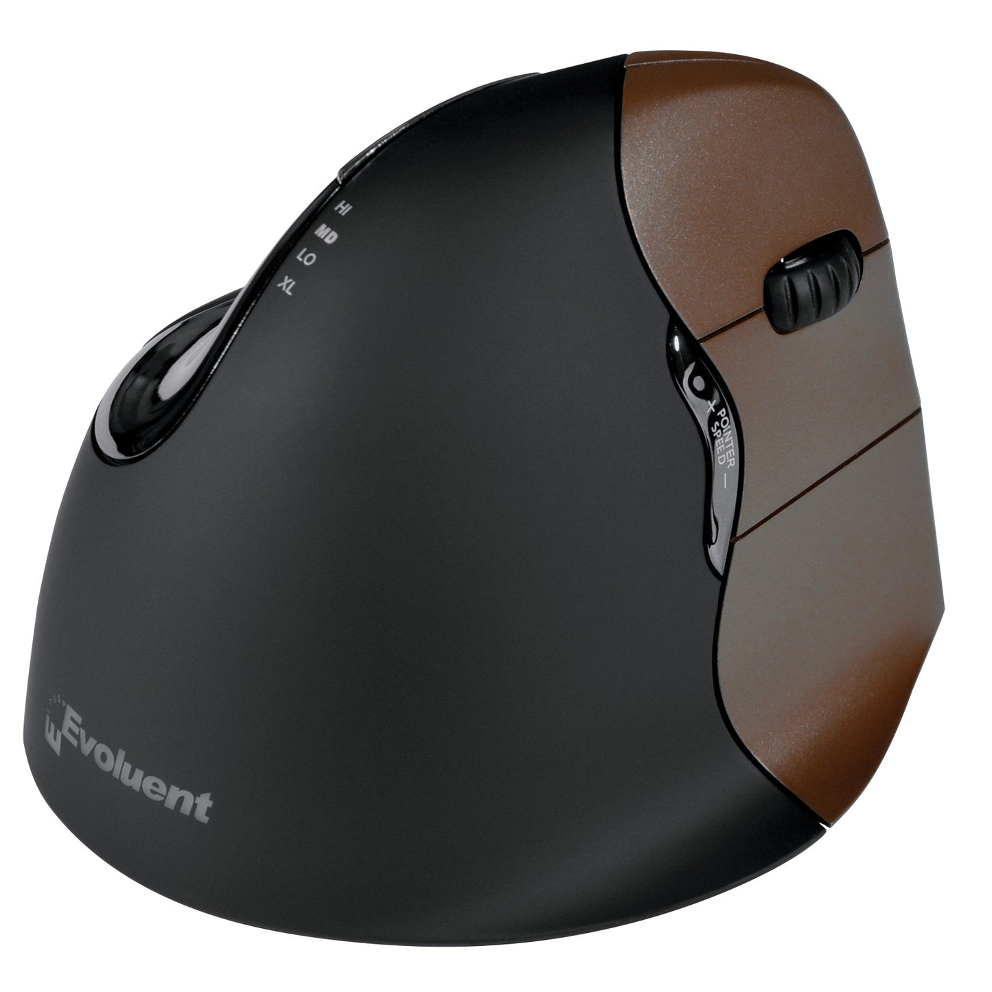 Vertical Mouse (VM4SW), Optical, Wireless USB, Small, Right Hand, Brown/Black