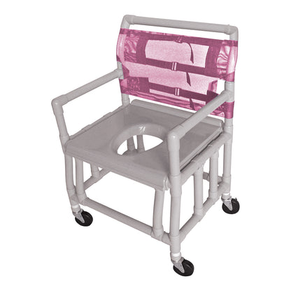 Extra-Wide Shower Commode Chair with Vacuum Seat, Mauve