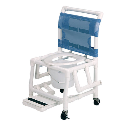 Deluxe Shower Commode Chair, Blue