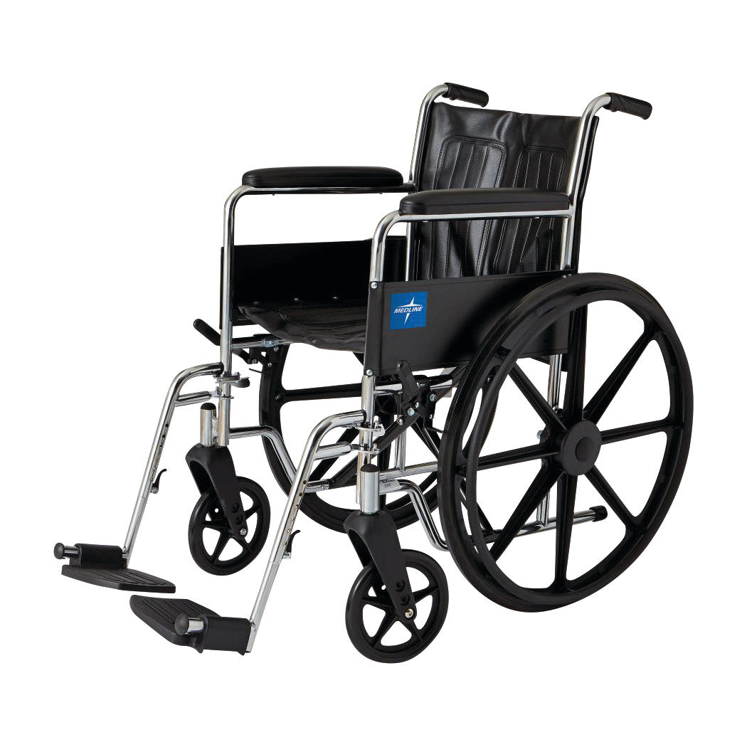 Excel 2000 Wheelchair with Fixed Full-Length Arms and Swing-Away Footrests