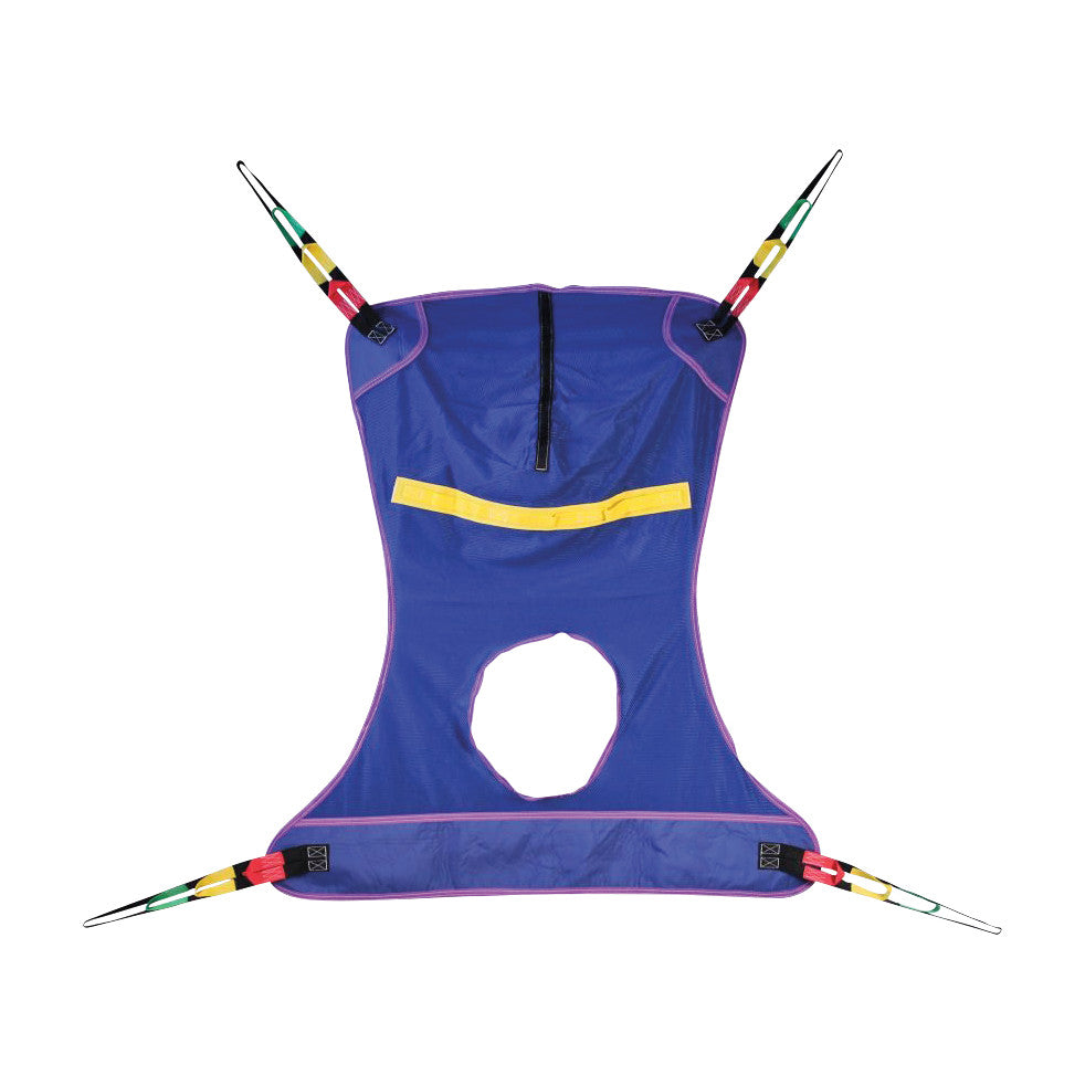 Full Body Patient Sling with Commode Opening, Mesh Seat, Medium