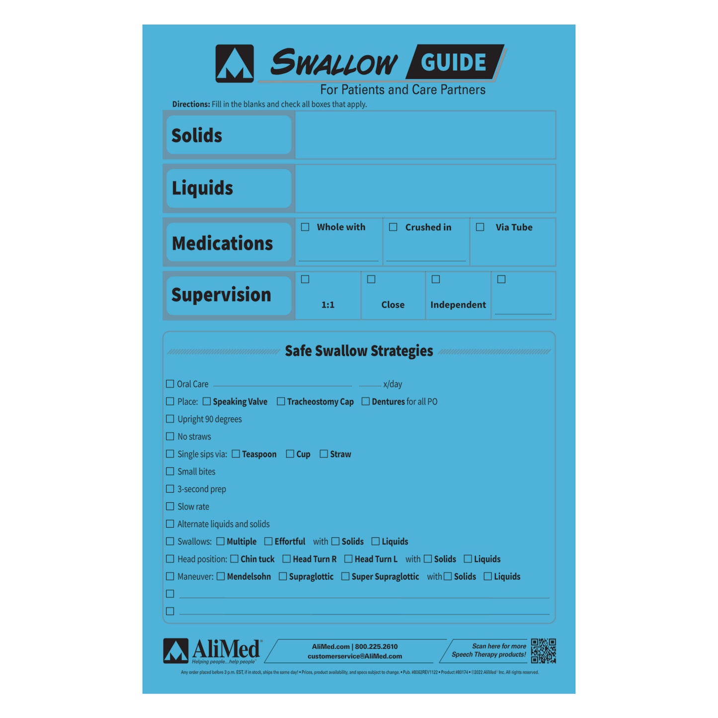 SwallowGuide, 11-1/2"W x 17"H, Wall Size, English, 50/Pack