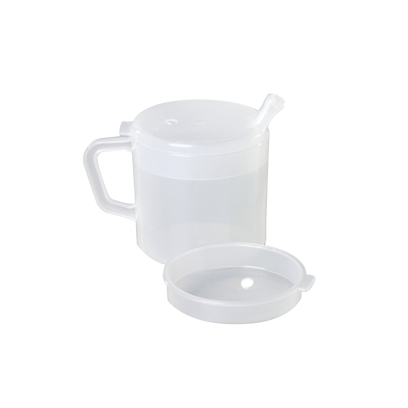 Clear One-Handled Adaptive Mug with Lid, 8 oz.