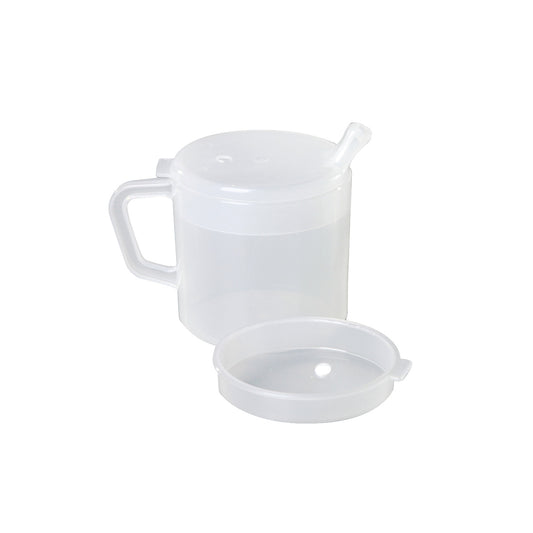 Clear One-Handled Adaptive Mug with Lid, 8 oz.