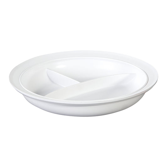 Three-Compartment Divided Plate, White