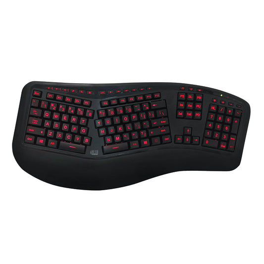 Adesso® Tru-Form™ 150 3-Color Illuminated Ergonomic Keyboard