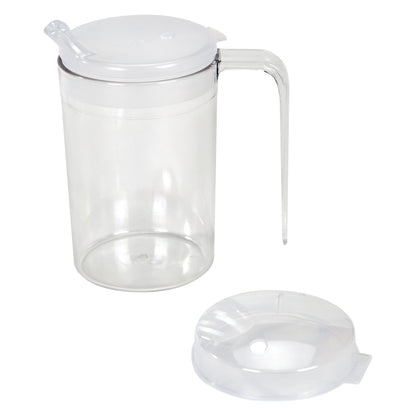 Clear One-Handled Adaptive Mug with Lid, 10 oz., 6/Pack