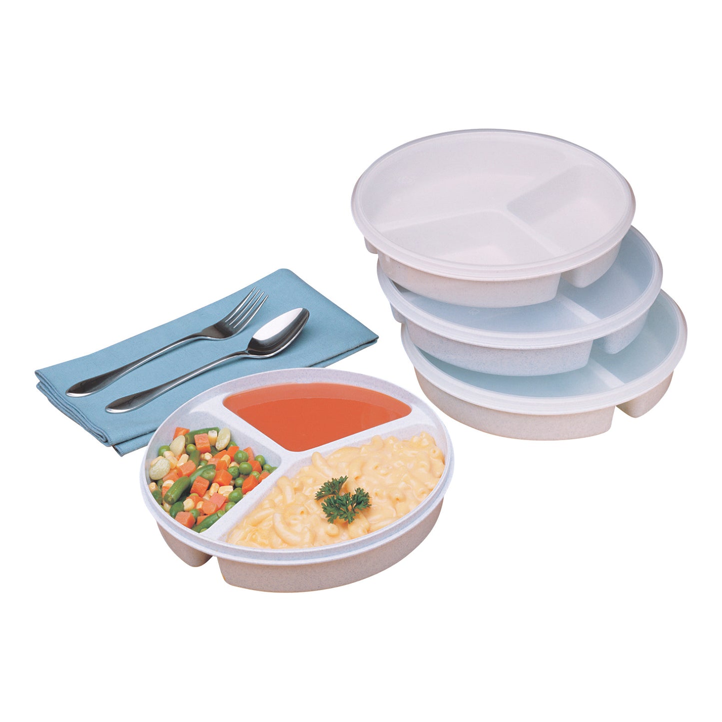 Three-Compartment Scoop Dish