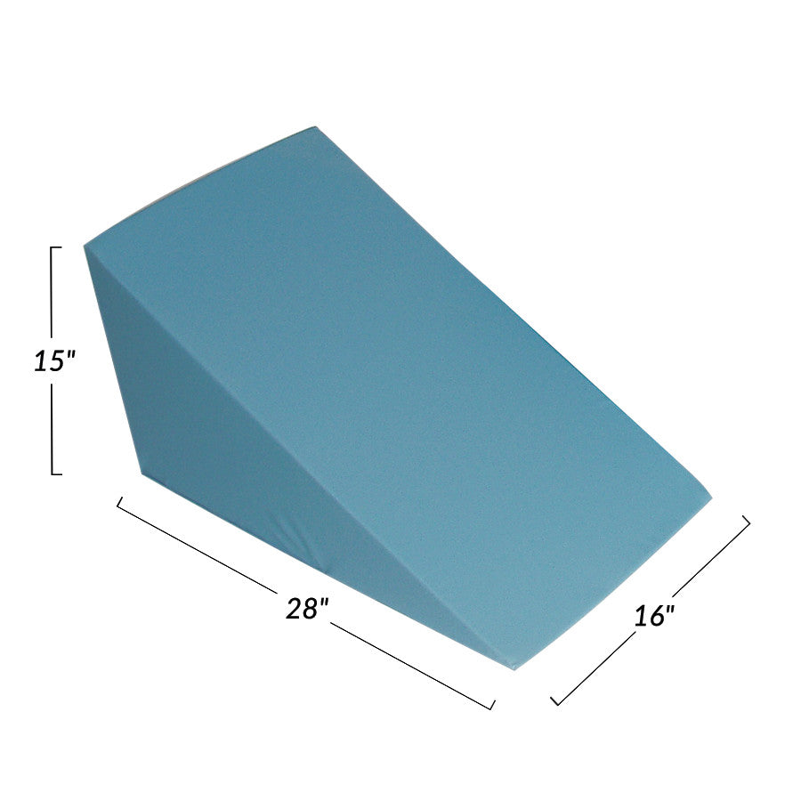 Vinyl-Covered 28 Degree Large Wedge Positioner, Radiolucent Blue