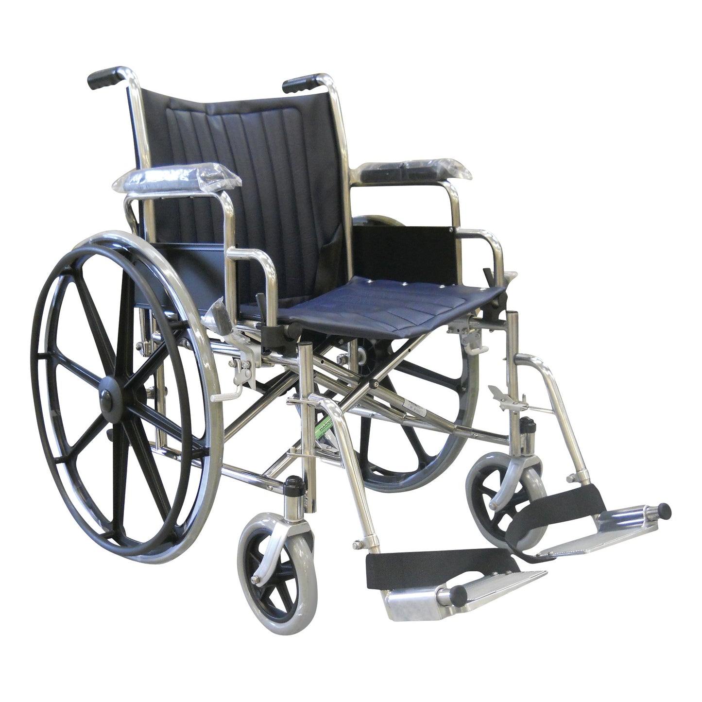 MR-Conditional Wheelchair with Removable Flip-Up Desk Arms and Footrests, 22"W x 18"D, Navy Blue
