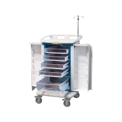 ER 2000 Instant Access Emergency Cart, 5 Drawer, Blue