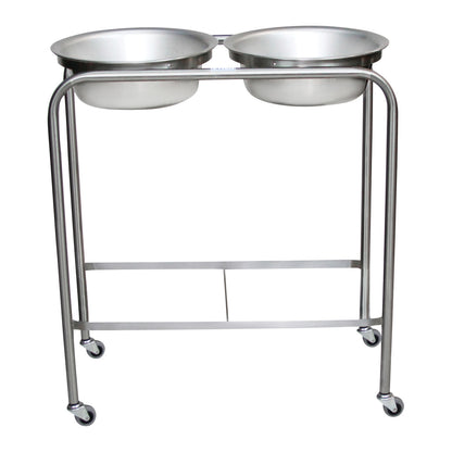 Double Basin Solution Stand, with H-Brace, 29"W x 33"H x 15"D, Two 8.5 qt. Basins