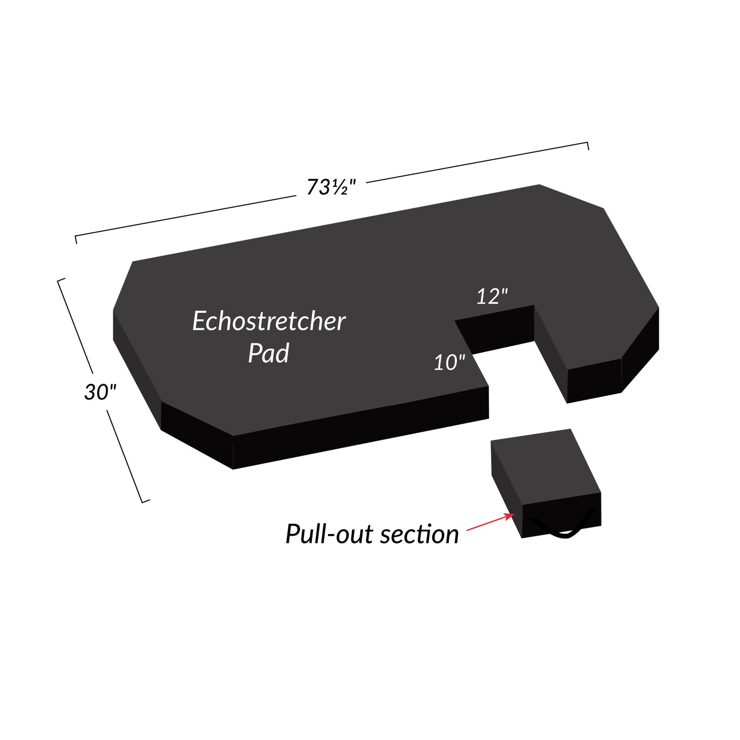 Echostretcher Pad, Black, 2 Piece/Set