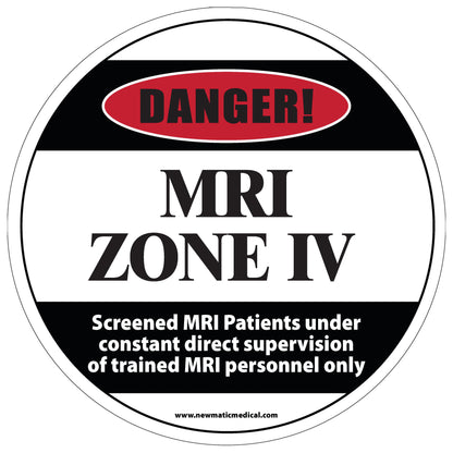 MRI 17" Diameter Floor Sticker, MRI Zone IV