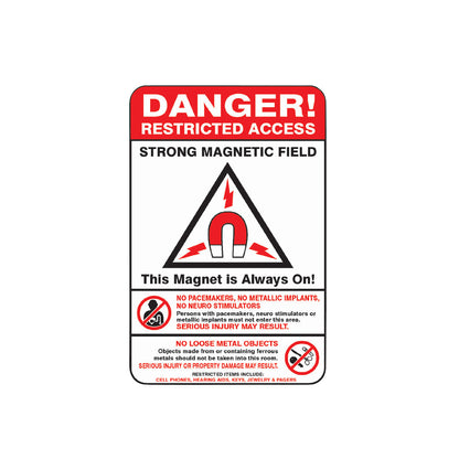Danger Wall Sign, 4"W x 8"L, English