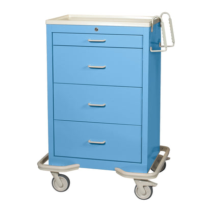 Standard Series 4-Drawer Isolation Cart, Key Lock, Solid Slate Blue