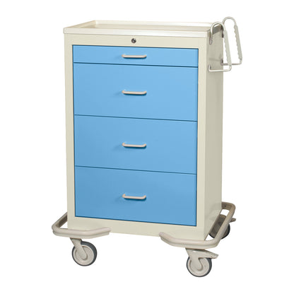Standard Series 4-Drawer Isolation Cart, Key Lock, Two-Tone Slate Blue