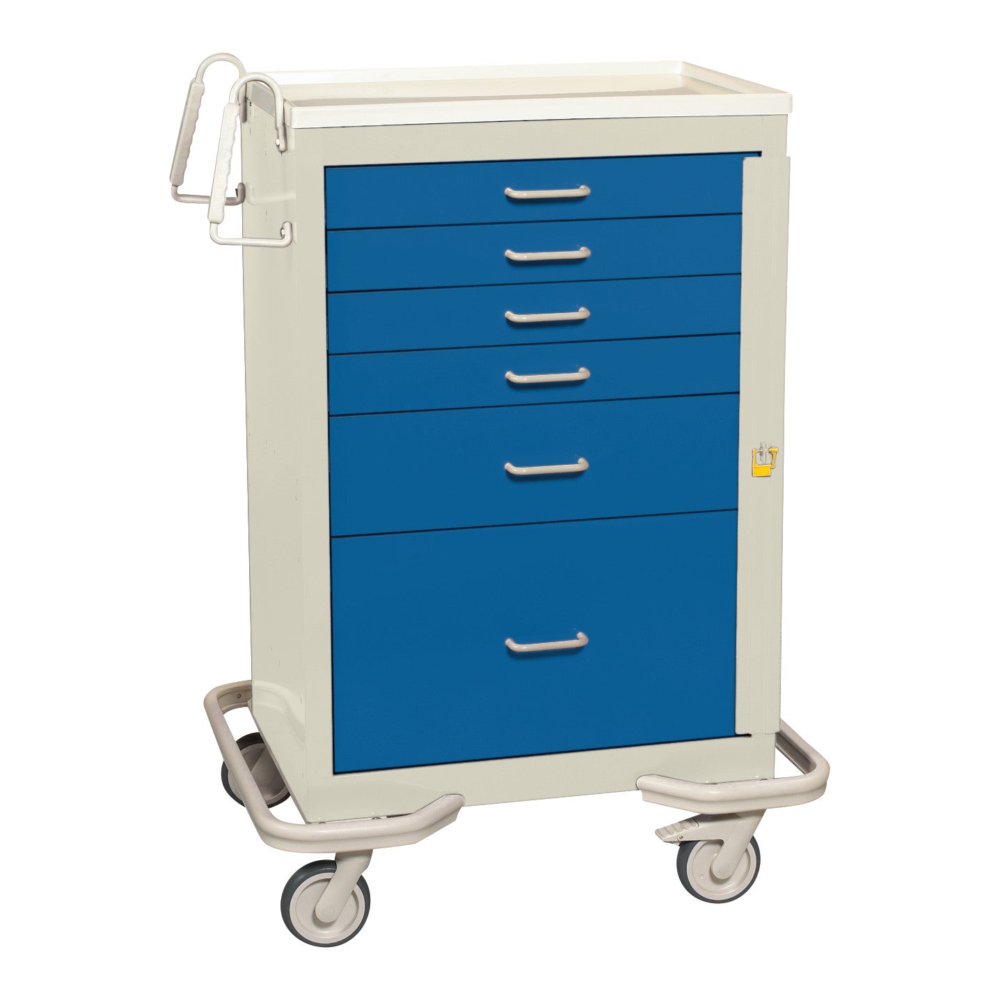 Standard Series 6-Drawer Emergency Cart, Breakaway Lock, Two-Tone Dark Blue