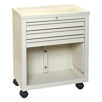 3-Drawer Economy Medical Cart, Solid Beige