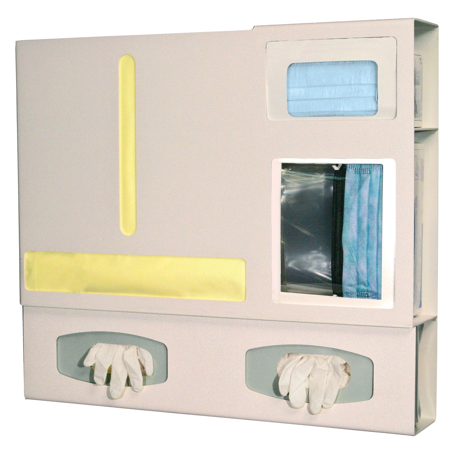 Isolation Station, 4-3/4"D, Double-Glove, Single-Gown, Station Only, Beige ABS