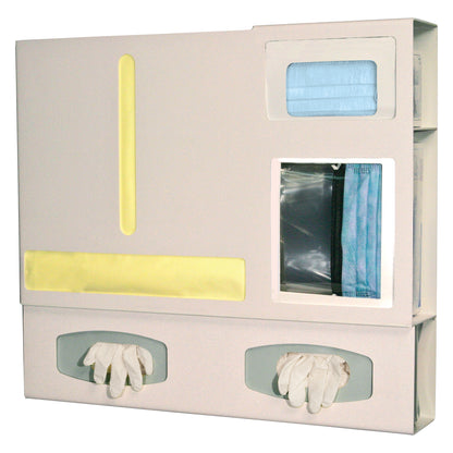 Isolation Station, 4-3/4"D, Double-Glove, Single-Gown, Station Only, Beige ABS