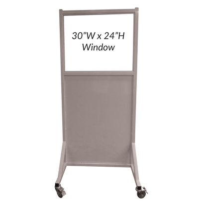Safety Mobile Lead Glass Barrier, 30"W x 24"H Window, 2.0 mm Pb