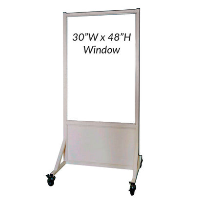 Safety Mobile Lead Glass Barrier, 30"W x 48"W Window, 2.0 mm Pb