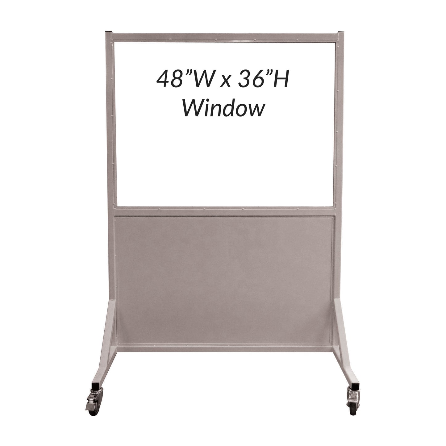 Safety Mobile Lead Glass Barrier, 48"W x 36"H Window, 2.0 mmPb