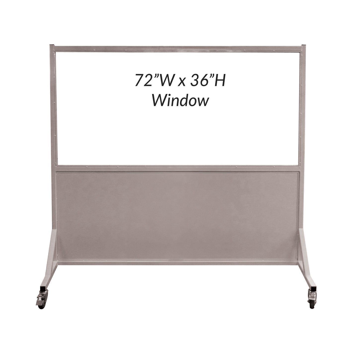 Safety Mobile Lead Glass Barrier, 72"W x 36"H Window, 2.0 mm Pb
