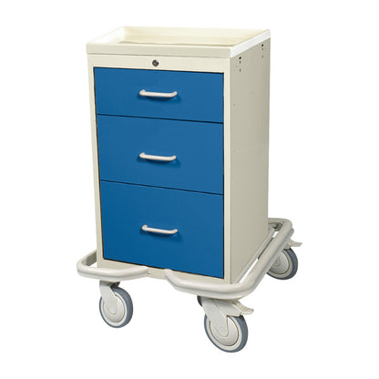 Mini Series 3-Drawer Isolation Tower Cart, Key Lock, Two-Tone Dark Blue