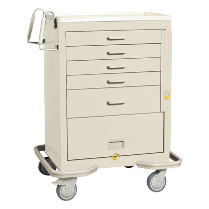 Standard Series 5-Drawer Emergency Cart with Panel, Breakaway Lock, Two-Tone Beige