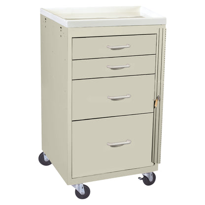 Mini Series 4-Drawer Emergency Cart, Breakaway Lock, Two-Tone Beige