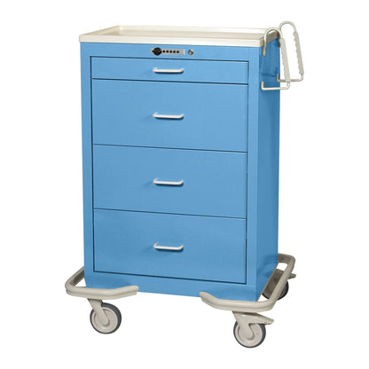 Standard Series 4-Drawer Isolation Cart, Push-Button Lock, Solid Slate Blue