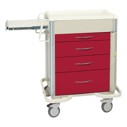 Select Series 4-Drawer Emergency Cart, Breakaway Lock, Two-Tone Red