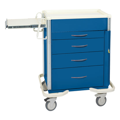 Select Series 4-Drawer Emergency Cart, Breakaway Lock, Solid Dark Blue