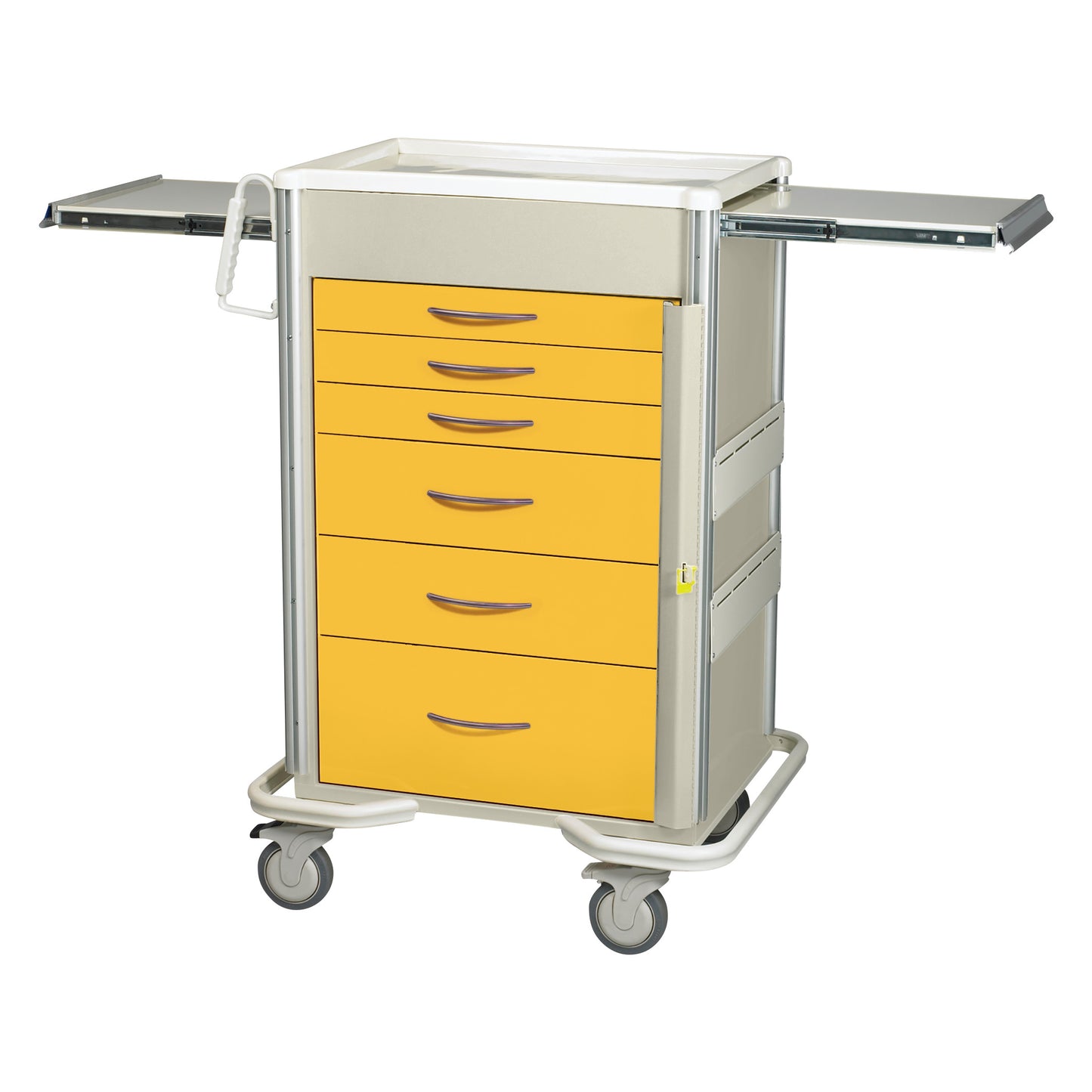 Select Series 6-Drawer Emergency Cart, Breakaway Lock, 30" Drawer Space, Two-Tone Yellow