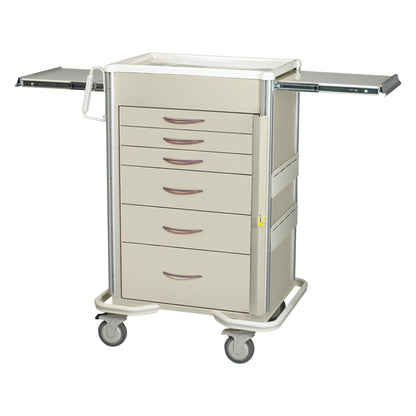 Select Series 6-Drawer Emergency Cart, Breakaway Lock, 30" Drawer Space, Two-Tone Beige