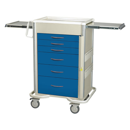 Select Series 6-Drawer Emergency Cart, Breakaway Lock, 30" Drawer Space, Two-Tone Dark Blue