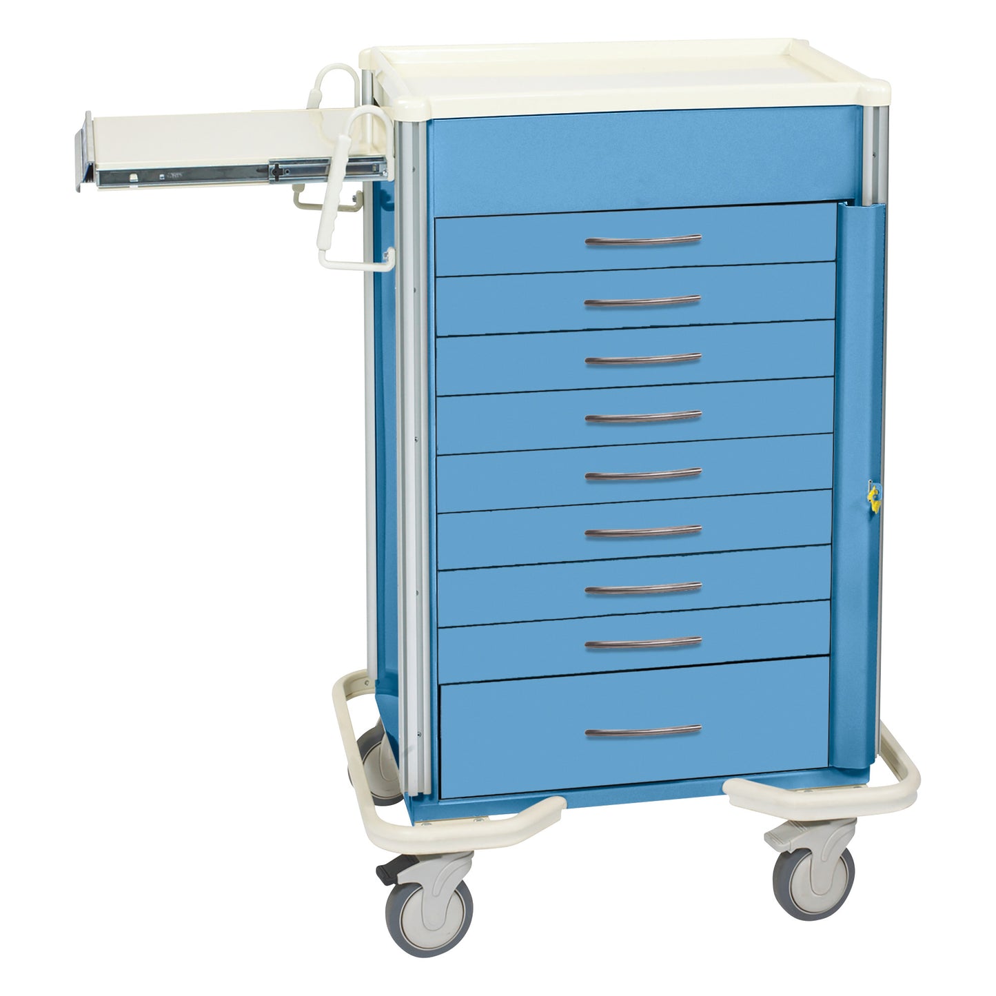 Select Series 9-Drawer Emergency Cart, Breakaway Lock, Two-Tone Slate Blue