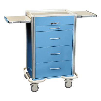 Select Series 4-Drawer Isolation Cart, Push-Button Lock, Solid Slate Blue