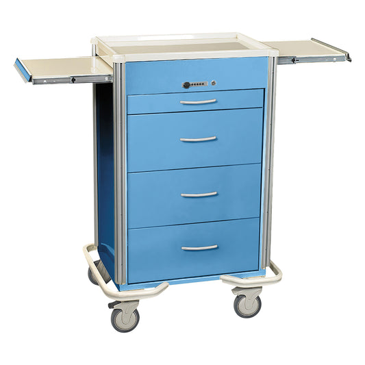 Select Series 4-Drawer Isolation Cart, Push-Button Lock, Solid Slate Blue
