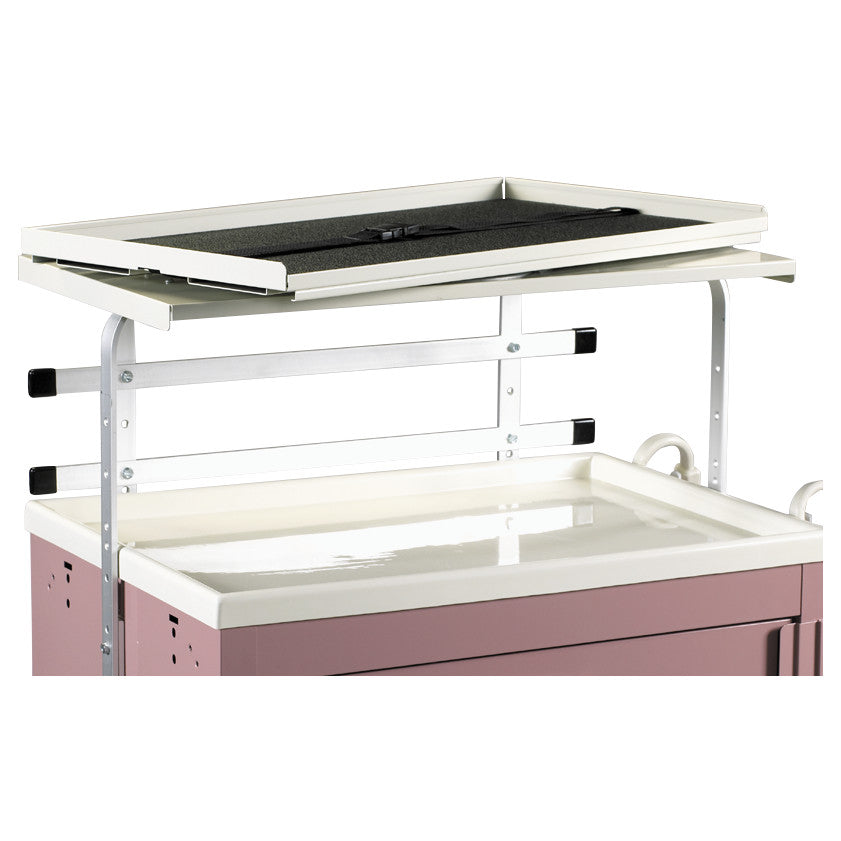 AliMed® Cart Accessory: Single Swivel Defibrillator Shelf for Standard/Wide Series Medical Carts