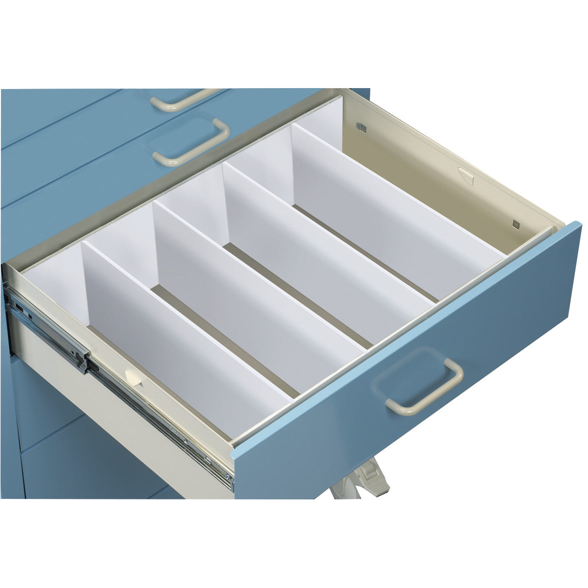 Drawer Divider Set, Fits 6"H Drawer, 4 Dividers/2 Rails, Mini Series