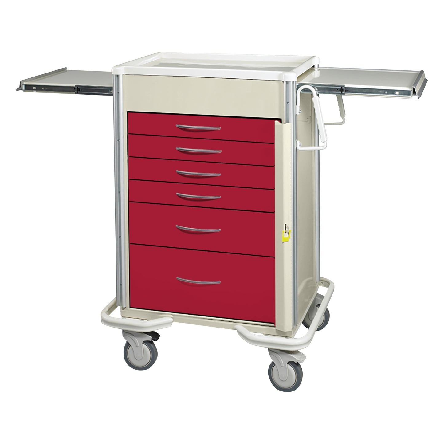 Select Series 6-Drawer Emergency Cart, Breakaway Lock, 27" Drawer Space, Two-Tone Red