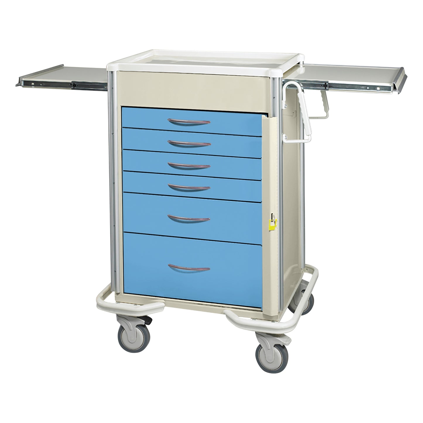 Select Series 6-Drawer Emergency Cart, Breakaway Lock, 27" Drawer Space, Two-Tone Slate Blue