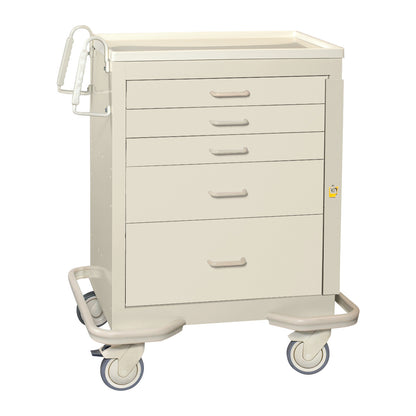 Standard Series 5-Drawer Emergency Cart, Breakaway Lock, Solid Beige